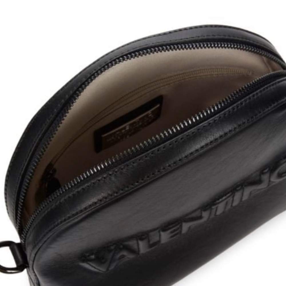 Valentino by Mario Valentino Diana Embossed  Leather Dome Black Crossbody Bag - Picture 2 of 10